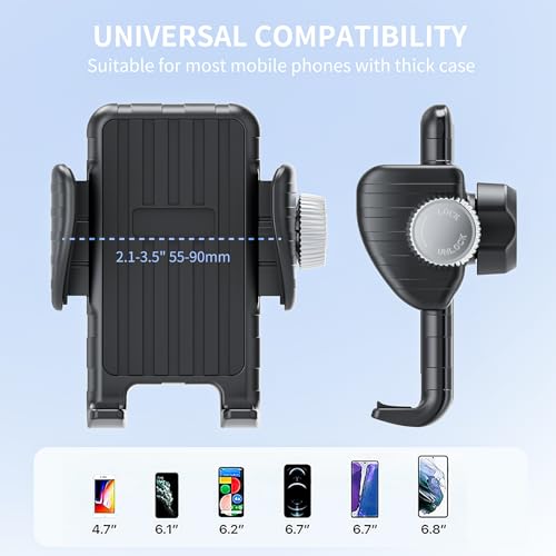 Image of Motorcycle Phone Mount, Bike Bicycle Mount Handlebar Cell Phone Clamp Ebike Scooter Phone Clip for iPhone 16 Pro Max /Plus, 15 Pro Max, S10, S20, More 4.7 inch to 6.8 inch Smartphones