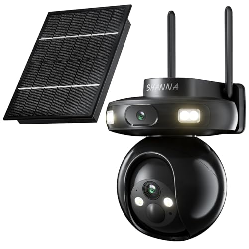 4G LTE Camara Vigilancia SIM,2K+2K Doble Camara Solar 4G,Videovigilancia sin Internet con Baterías de 15600mAh,Detección de Movimiento,Visión Nocturna a Color,Seguimiento Automático,Audio de Dos Vías