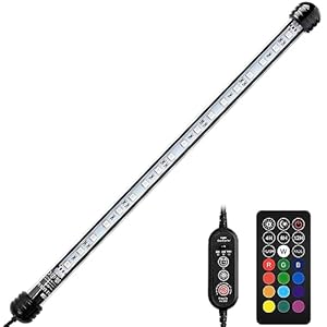 NICREW Submersible RGB Aquarium Light, Underwater Fish Tank Light with Timer, Multicolor LED Light with Remote Controller, 15 Inches
