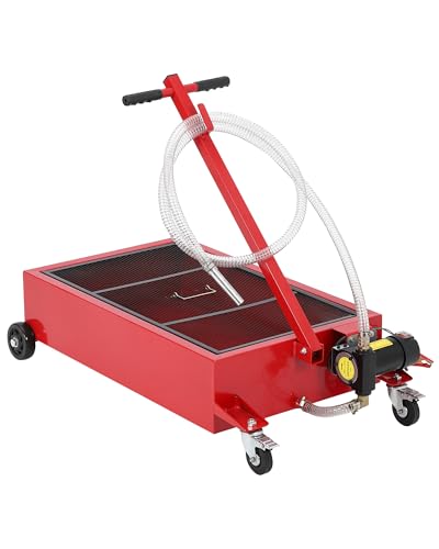 20 Gallon Oil Drain Pan, Low Profile Oil Drain Pan with 12v 180w Electric Pump, Heavy-Duty Metal Oil Change Pan for Cars,Folding Handle, 8FT Hose for Cars, SUVs, Trucks, Buses, RVs