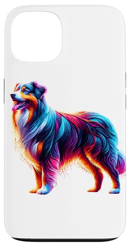 Paint Art Australian Shepherd Aussie Dog Carcasa para iPhone 13