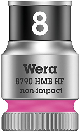 Wera 05003742001 8790 Hmb Holding Function Zyklop Socket Drive, Bright Pink, 3/8-Inch x 29 mm, Size 8