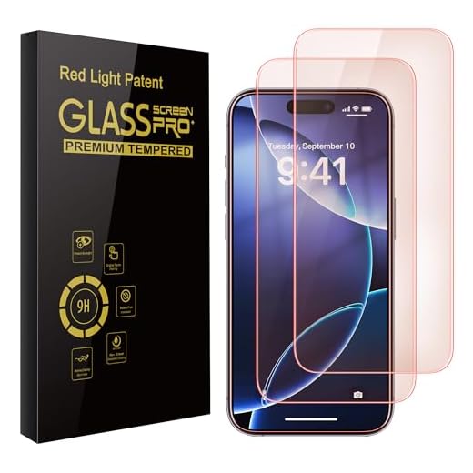 WASOCA 2 Pack Screen Protector for iphone 16 Pro [6.3 inch] with Installation Frame, New Red Light 9H Tempered Glass Screen Protector Upgraded Protection, Anti-Blue Light