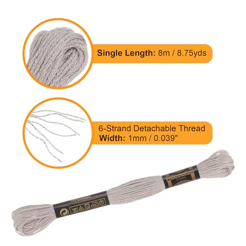 Image of HARFINGTON 12 Skeins Embroidery Floss 8.75yds(8m) Egyptian Long-Staple Cotton Cross Stitch Thread for Sewing DIY Bracelet Yarn String and Crafts, Dark Tan(6006)