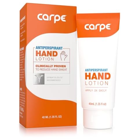Carpe Antiperspirant Hand Lotion, A dermatologist-recommended smooth lotion that helps stop hand sweat, Great for hyperhidrosis (Original Eucalyptus) Cover
