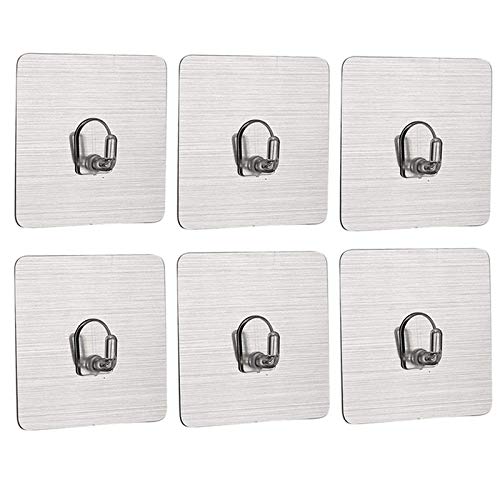 VOLO® Wall Hooks, Self Adhesive Hooks, Transparent Plastic Reusable Heavy Duty Hook No Trace No Scratch Waterproof and Oilproof for Kitchen Bathroom Storage Room Office. (Pack of 6 Pcs.)
