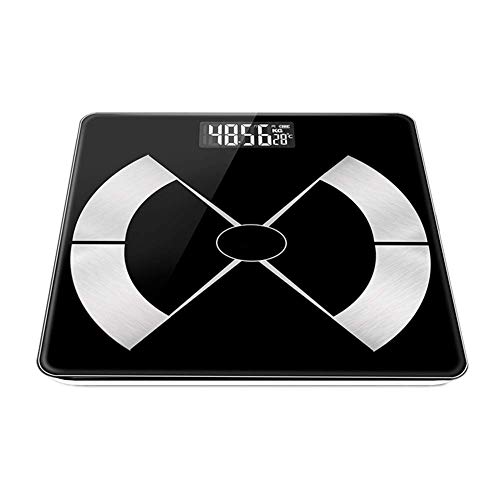 Waage,Personenwaage,LCD-Nachtsichtanzeige,Digitalwaage,Sofortlesung,elektronische Waage,Step-On-Technologie,Waage(schwarz) langlebig