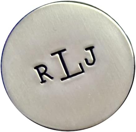Monogrammed custom sterling silver golf marker