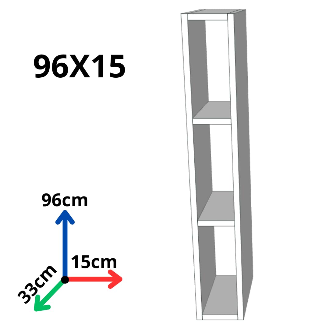 Generico mobili pensili cucina colore bianco opaco varie misure altezza 96cm (H 96 cm X L 15 cm X P 33 cm)