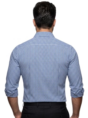 Image of Amazon Brand - INKAST Men's Cotton Checks Formal Shirt | Full Sleeve | Regular Fit | Comfortable Professional Checkered Shirts for Men