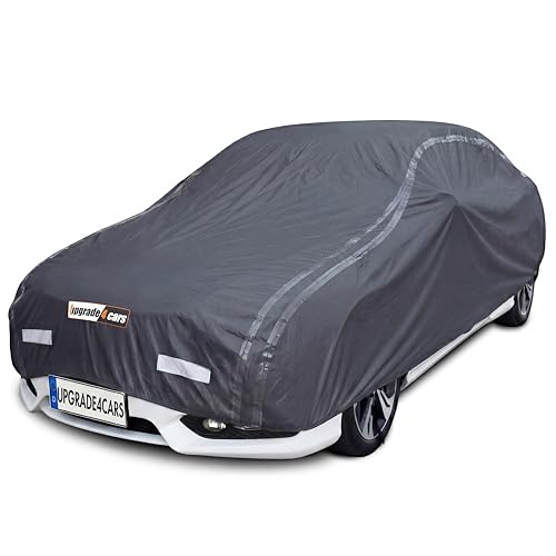 Upgrade4cars Premium Plandeka na Samochód Zewnętrzna Pełna Osłona Wodoodporna 2026 | Pokrowiec na Samochód Całoroczny | Plandeka Uniwersalna Osobowy - L (485x186x120 cm)