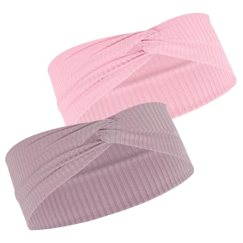 2 Stück Kinder-Stirnbänder, gestricktes Mädchen-Stirnband, weich, bequem, elastisch, mit Knoten, für Jungen und Mädchen (Lila, Rosa) 2 Stück Kinder-Stirnbänder, gestricktes Mädchen-Stirnband, weich, bequem, elastisch, mit Knoten, für Jungen und Mädchen (Lila, Rosa)
