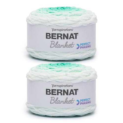 Image of Bernat Blanket Perfect Phasing - 2 Pack of 220 Yards /10.5 oz Aquatic 100% Polyester Yarn