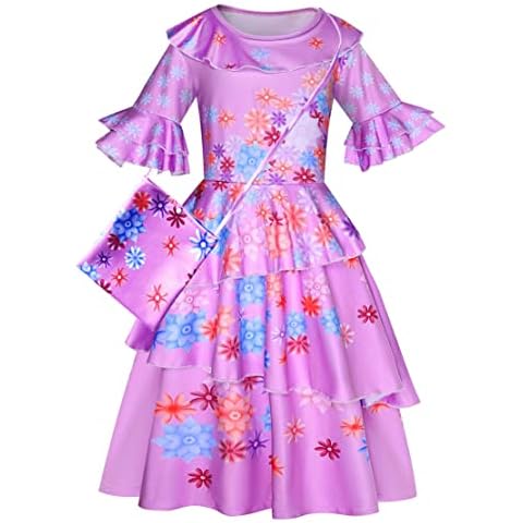 Mirabel Costume Isabela Dresses Princess Party Dress Up for Girls Spring Summer Dress (dress03,10-11 Years) Cover