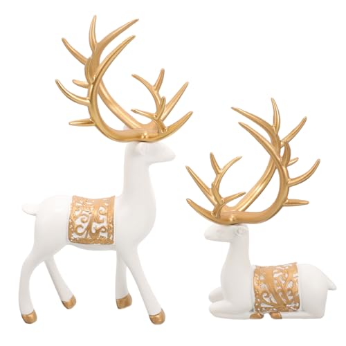 Alipis Decoraciones De De Resina Estatuas De Reno Navideño para Dormitorio Decoración De Escritorio para Oficina Adornos Artesanales De para Habitaciones