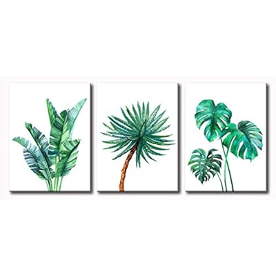 Amazon - Save 70%: JiazuGo – Natural Art Simple Green Banana Leaf Botanical Canvas Wall Art…