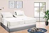 Split California King Sheets- 5 Piece Adjustable Split Sheets- 100% Egyptian Cotton- 400 TC- 16 Inch Deep Pocket- Adjustable Split Sheet Set- Split Cal King Sheets Set For Adjustable Bed- White Solid