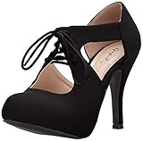 Qupid Women's TRENCH-233, Black, 9 M US