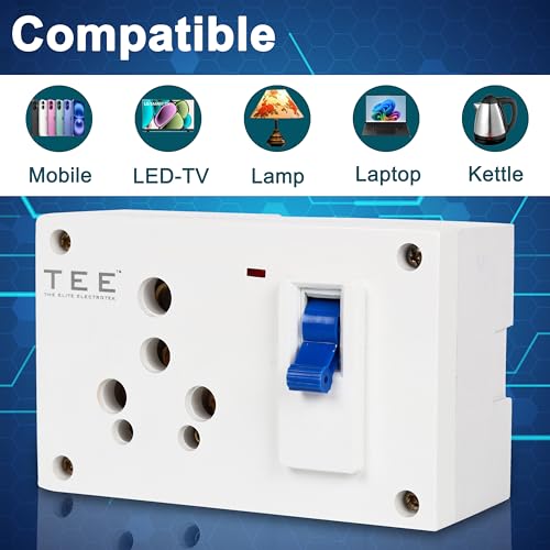 Image of Combined Box 16 Amp with Universal Socket, Master Switch, LED Indicator | MCB Option | 240V Power Utility Box for Home, Office & Appliances | Without Wire, 6 Month Warranty