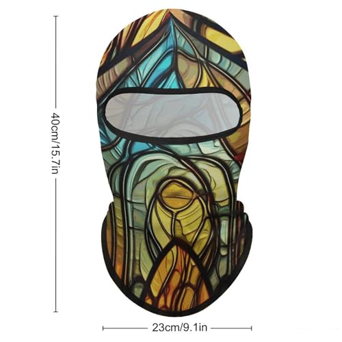 Máscara facial de balaclava de arte de vidrio coloreado para hombres y mujeres, protección solar, transpirable, cubre todo el cráneo para senderismo, ciclismo, running y conducción miniatura 2