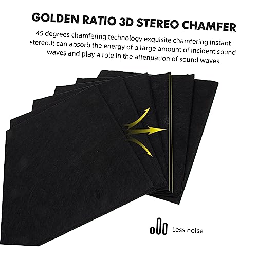 Kisangel 6PCS Paneles acústicos absorbentes de sonido para estudios de grabación de fibra de poliéster para reducción de ruido en paredes para KTV, gimnasios y aulas miniatura 7