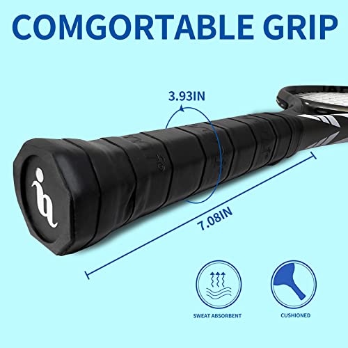 Tennis Rackets 2 Players Recreational For Beginners,Pre-Strung 27 Inch Light Adult Racquet Set- Grey #TOP3