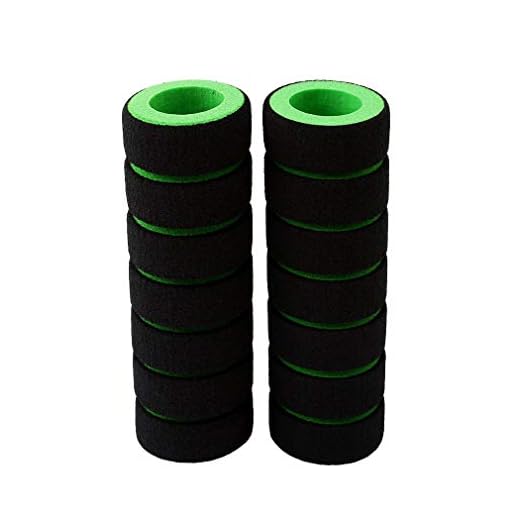 1 Par De Empuñaduras De Manillar De Bicicleta, Motocicleta, Espuma, Mango De Esponja, Color Verde, Duradero Y Práctico Duradero