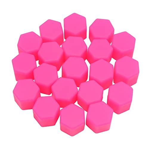 uxcell 20Pcs 17mm Pink Luminous Car Wheel Lug Nut Bolt Hub Screw Cover Protective Cap