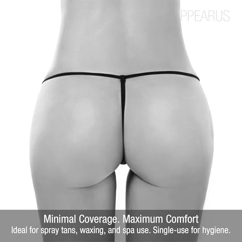 APPEARUS Disposable Women's Black T-String Thong Bikini Panties for Spray Tanning and Spa Treatments, One Size4