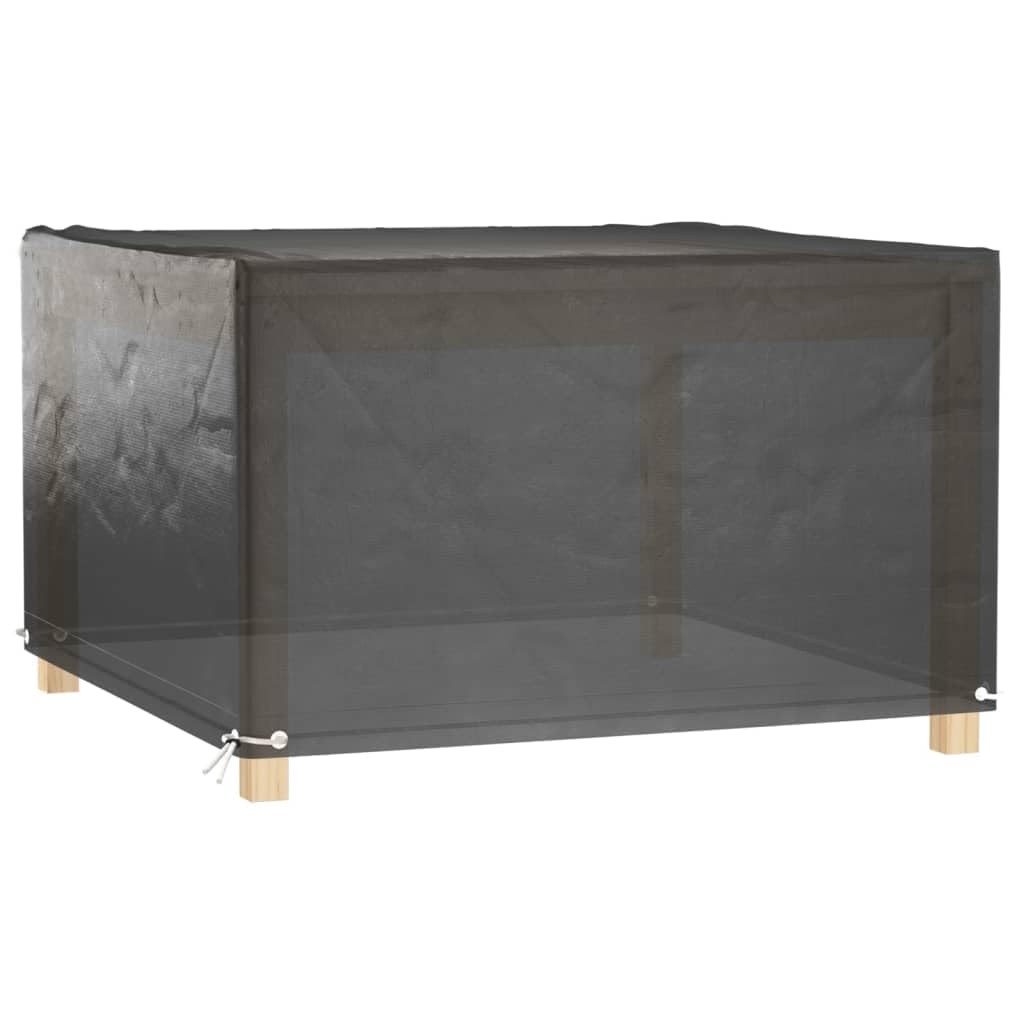 Copertura per mobili da giardino, 2 pezzi, 125 x 125 x 75 cm, quadrati | polietilene, leggero, facile da pulire, con occhielli in alluminio e corda, facile da piegare