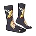 XZDZDX Lonely giraffe Polyester Mid-Calf Socks White for Unisex - Skin-Friendly Elastic Fashion Crew Socks