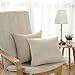 Sunday Praise Linen Decorative Throw Pillow Covers,Classical Square Solid Color Pillow Cases,18x18 inches Cushion Covers for Sofa Couch Bed&Car,Pack of 2 (Beige)