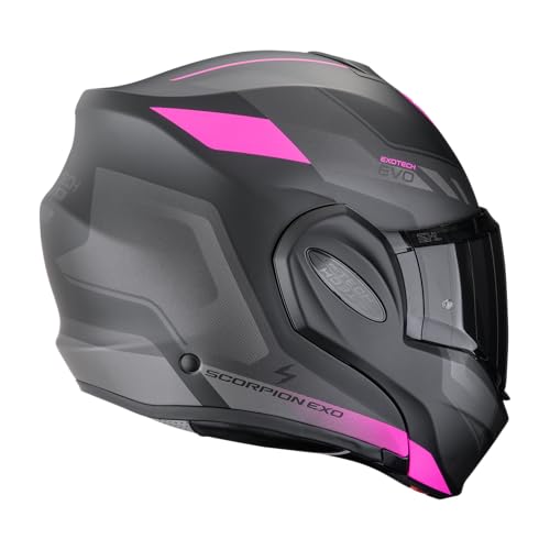Casco Scorpion Exo-Tech EVO Socius cómodo y compacto en negro y rosa S 3
