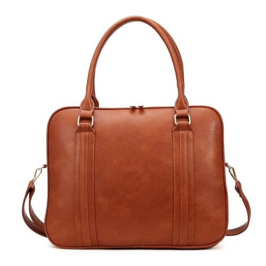 Bolsa Feminina Pasta Executiva para Notebook até 15.6” Reforçada Couro Ecológico para Trabalho, Reuniões e Dia a Dia (Caramelo)