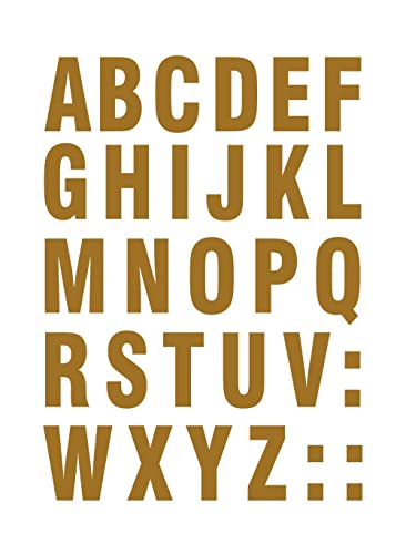 decalbazaar Vinyl ABC Alphabet Letters Glossy Glass Wall Vehicle Sticker 1.5 Inches Golden