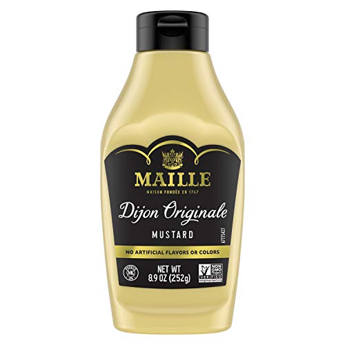 Image of Maille Mustard for Marinades, Mustard Sauce and Tasty Recipes Dijon Originale Squeeze No Artificial Colors or Flavors 8.9 oz (Pack of 2)