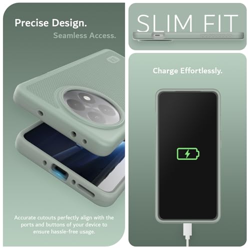 Image of TUDIA [MergeGrip Designed for OnePlus 13R Back Cover 5G (2025) - [Military Grade Drop Tested] Dual Layer Shockproof Slim Rugged Tough Heavy Duty Protective Phone Case - Green Lily