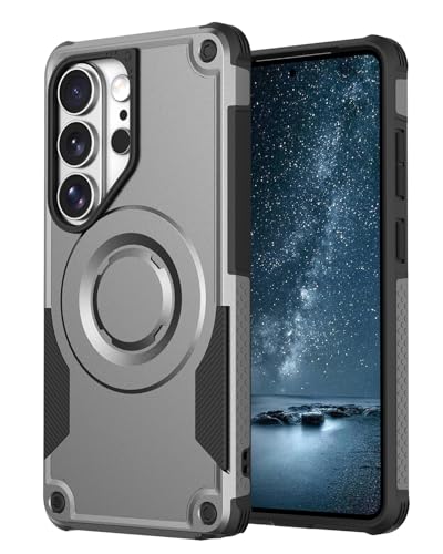 Samsung Galaxy S26 Ultra �p �}�O�l�b�g�P�[�X �ϏՌ� ��� �ی�J�o�[ ��d�\�� �����h�~�݌v �}�b�g���� �w��h�~ ����~�� �X�}�z�P�[�X(Gray,S26)
