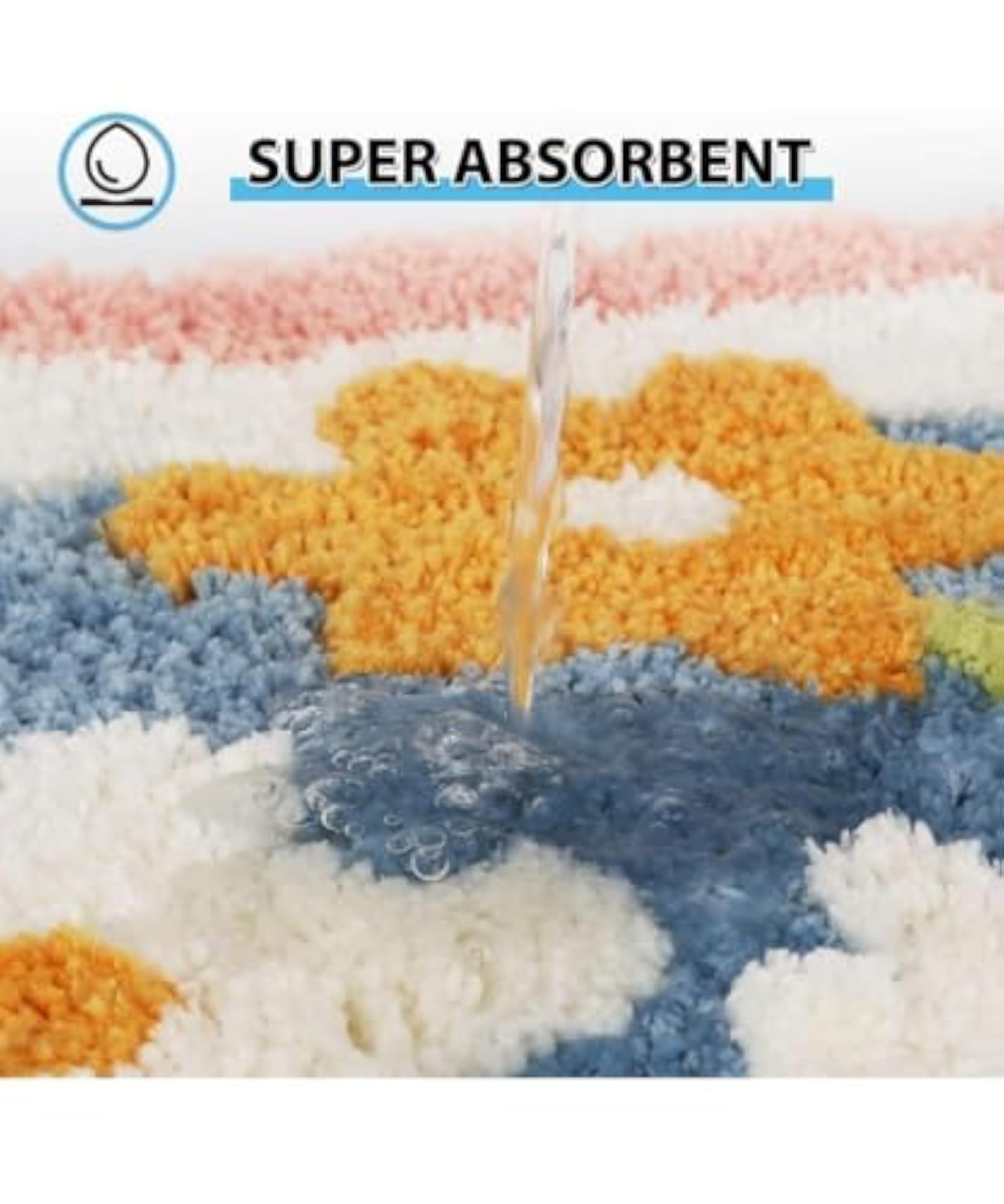 Super Soft Microfibre Bath Mat, Absorbent & Anti Skid