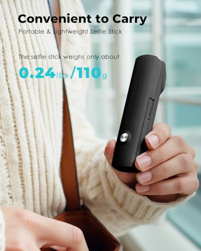 Perche à selfie sans fil noire avec télécommande Bluetooth Viozon pour smartphone - 6