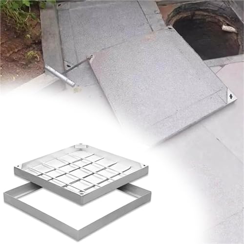 Stainless Steel Square Manhole Cover 30x35cm - Invisible Inspect Lid for Lns & Commercial Areas (8cm/3.2in Dimeons 60x30cm)