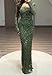 Luxury Beaded Prom Dresses for Women 2026 Mermaid with Long Sleeves Evening Gowns Sage Size 6