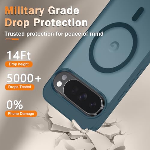 Image of for Google Pixel 10 Pro XL Case, Matte Magnetic Phone Cover [with 1 Screen Protector] [Support for MagSafe] [Shockproof Military Grade Protection] Translucent Frosted Back, Lavender Gray