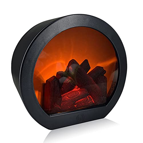 mini fake fireplace - Fireplace Decorative Lantern , Fireplace Light LED Simulation Log Flame Effect , Touch Switch and USB Powered Fireplace Lantern for Home Decor Indoor Christmas Ornament