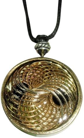 High Power Orgone Pendant - Double Sided Bronze Zinc Plated Metal Vortex, on black cord
