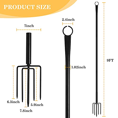 Panta String Light Poles Outside, Heavy Duty Poles For Outdoor String Lights, Galvanized Metal String Lighting Poles With 5-Prong Fork For Patio, Yard, Garden, Wedding And Party, 2 Pack #TOP5