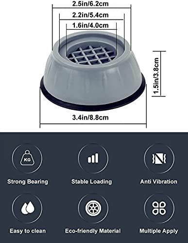 Image of Tanlax Anti Vibration Rubber Pad for Washing Machine, Refrigerator Floor Support Pads in Home, Kitchen, Bathroom - Set of 4