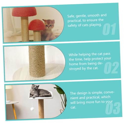 SEWOART 猫用爪とぎポール 天然木 麻縄製 耐久性と耐摩耗性 猫の遊びと爪研ぎに 自作対応交換用キャットクライミング支柱