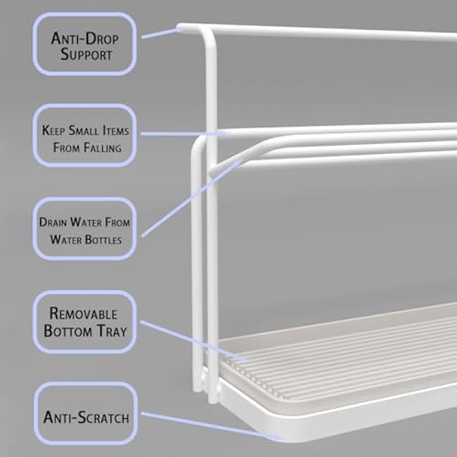 Protects Cups from Water Marks: The Drain Tray Effectively drains Water Away from Cups, preventing Water Stains and Preserving Their lifespan (White)