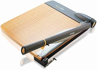 Westcott 12-Inch Trimair Titanium Wood Guillotine Paper Trimmer with Anti-Microbial Protection, Black
